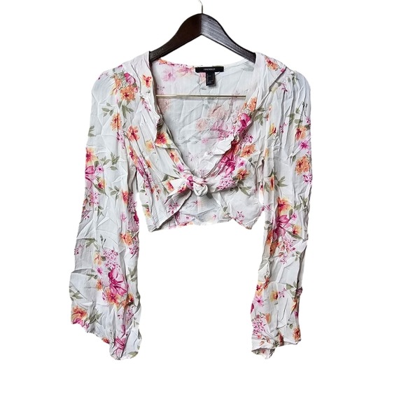 Forever 21 Floral Tie Shirt. Perfect Condition! - Picture 1 of 4